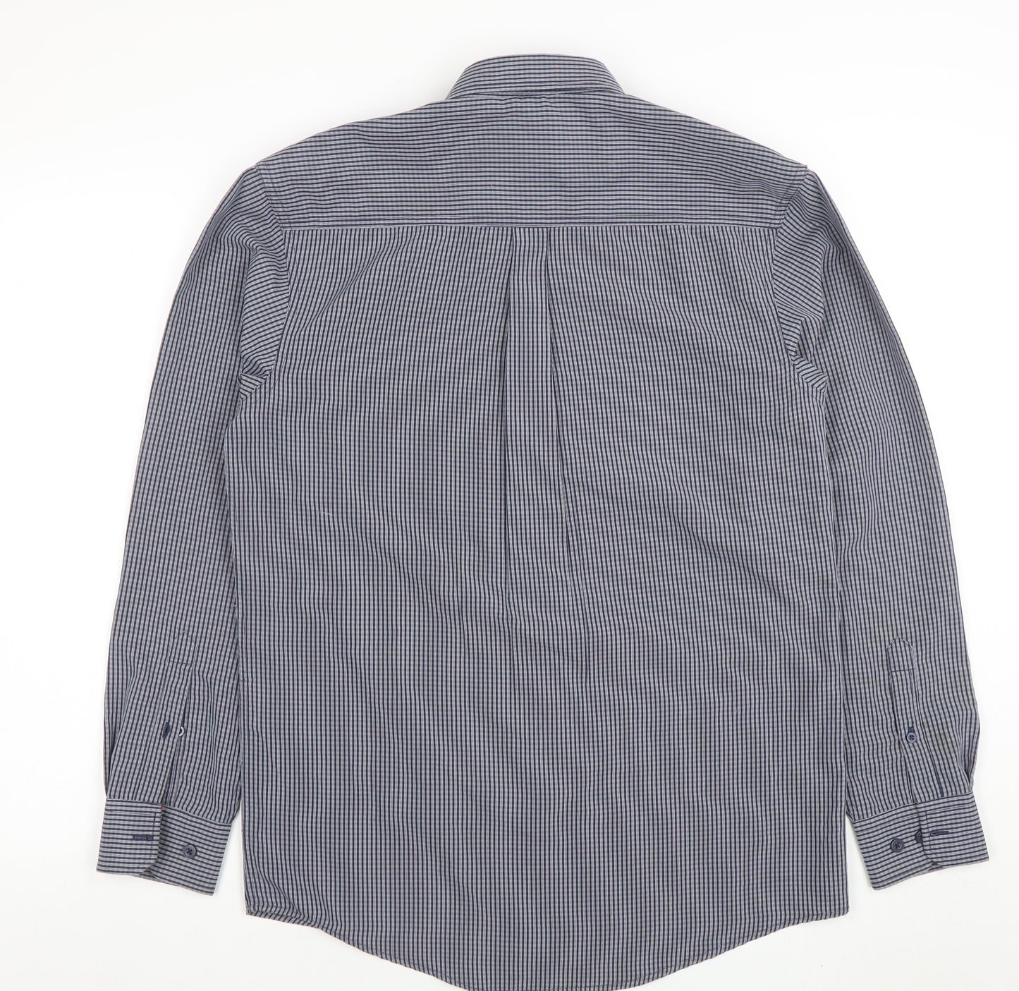 James Pringle Men's Blue Check Long Sleeve Button-Up Shirt Size S