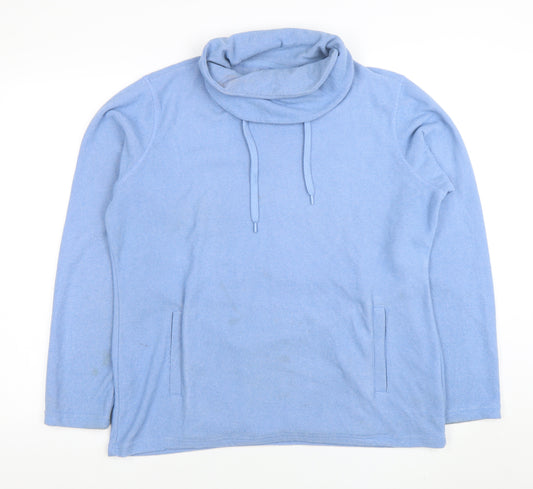 Mountain Warehouse Women Blue Size 12 Cowl Neck Pullover Fleece Sweatshirt