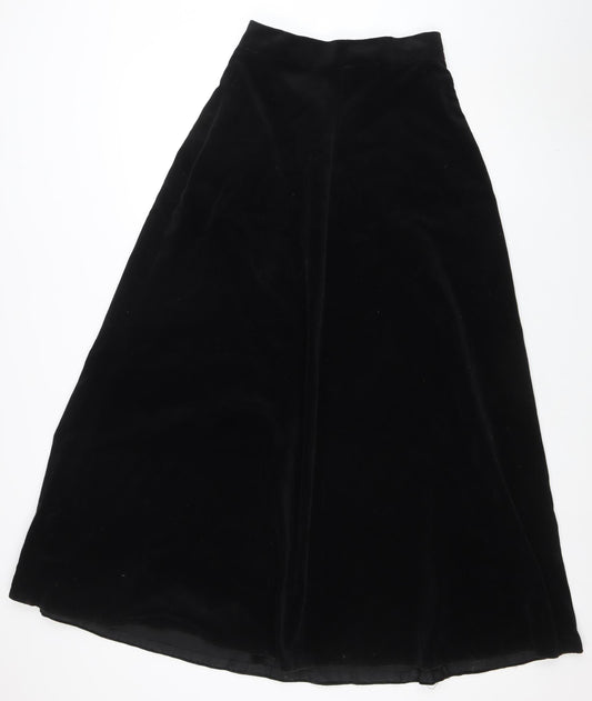 Berkertex Women's Black Velvet A-Line Midi Skirt Size 14