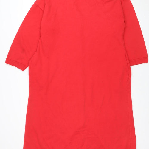 Marks and Spencer Women Red 10-12 V-Neck Button Cardigan
