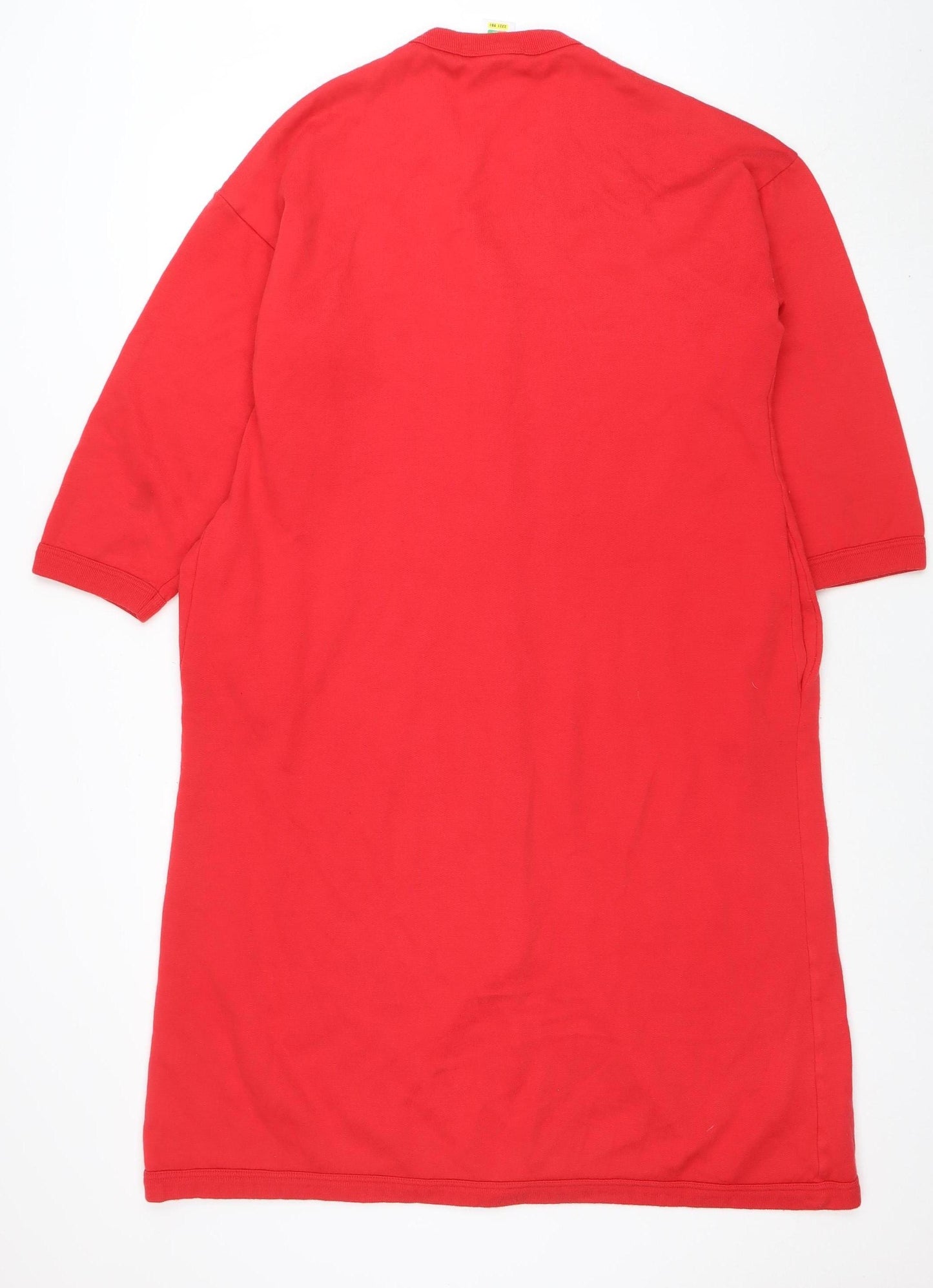 Marks and Spencer Women Red 10-12 V-Neck Button Cardigan