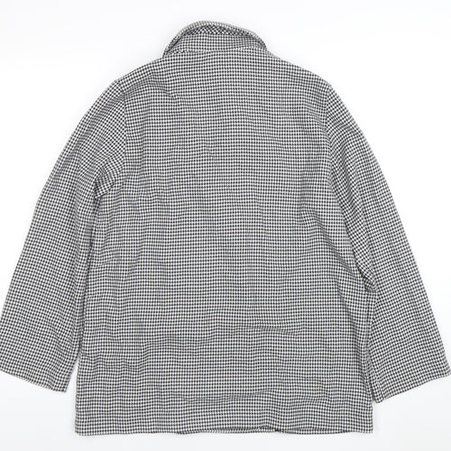 Monki Womens Black Houndstooth Double-Breasted Blazer Size S