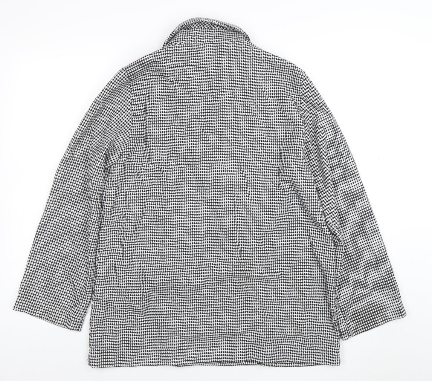 Monki Womens Black Houndstooth Double-Breasted Blazer Size S