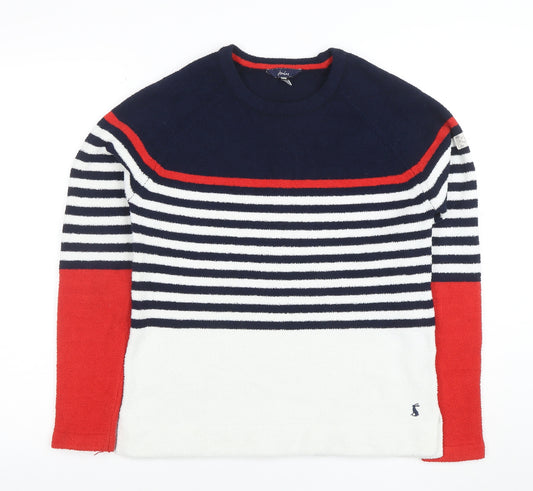 Joules Womens Navy Red White Stripe Pullover Sweatshirt Size UK 8