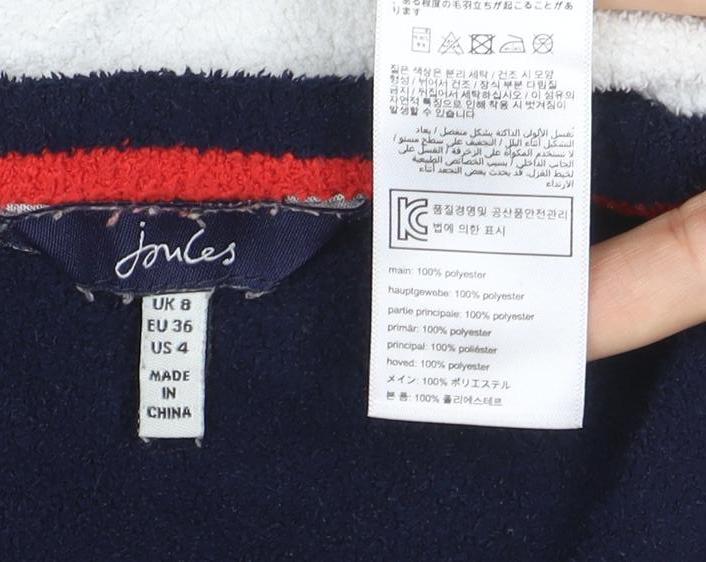 Joules Womens Navy Red White Stripe Pullover Sweatshirt Size UK 8