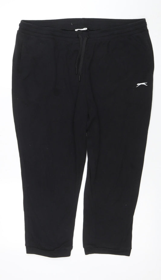 Slazenger Womens Black Jogger Trousers Size 18 Cotton Blend Activewear