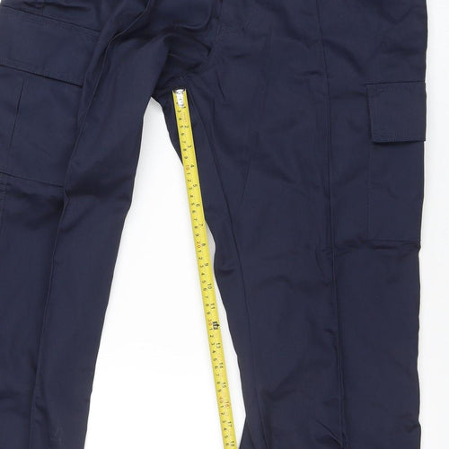 Uneek Mens Blue Cargo Work Trousers 36R 31L UC902