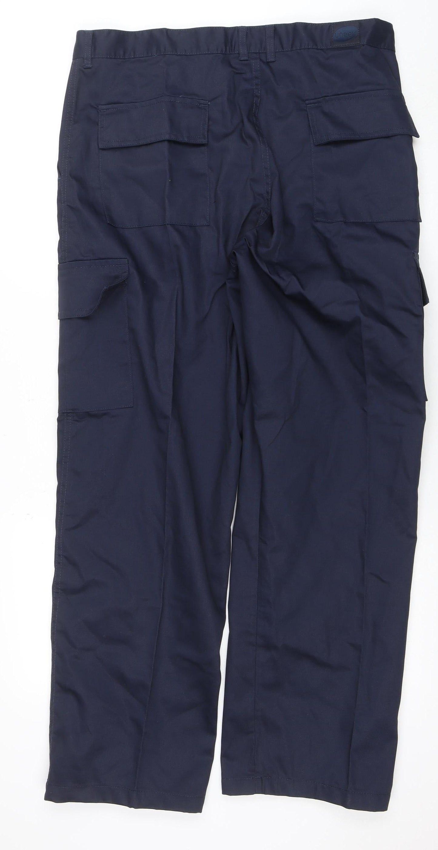 Uneek Mens Blue Cargo Work Trousers 36R 31L UC902