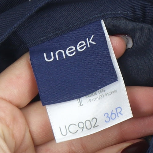 Uneek Mens Blue Cargo Work Trousers 36R 31L UC902