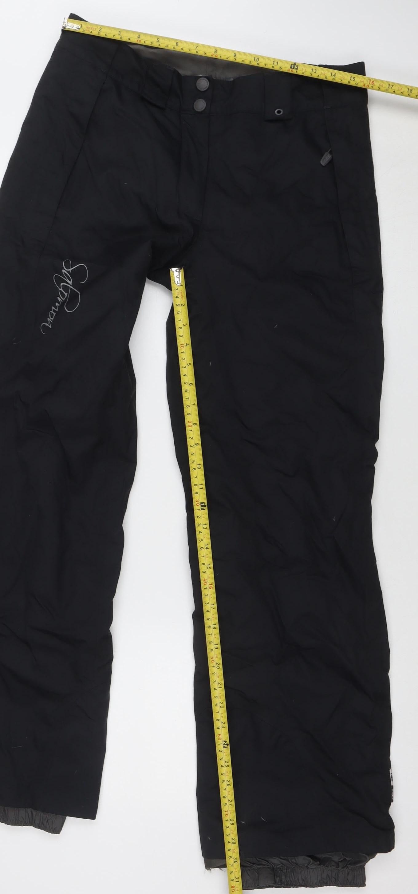Salomon Women's Black Ski Snow Pants Size UK 16 Waterproof Polyester