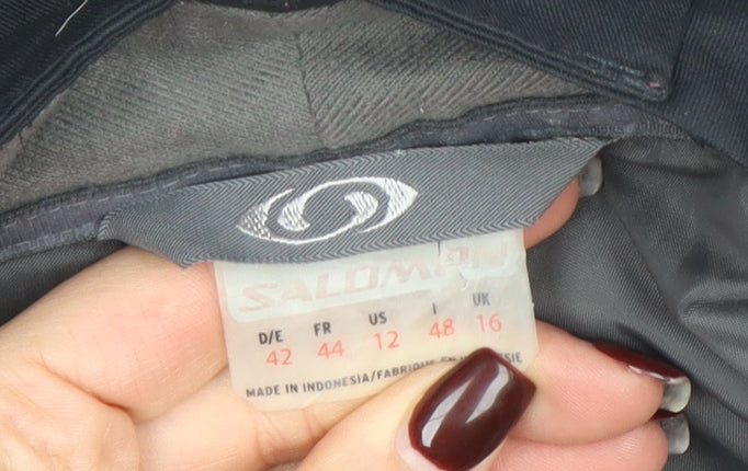 Salomon Women's Black Ski Snow Pants Size UK 16 Waterproof Polyester