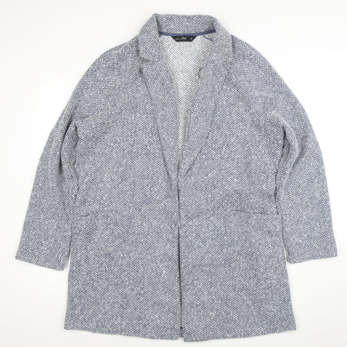 F&F Women’s Grey Tweed Open Front Coatigan Size M Mid-Length