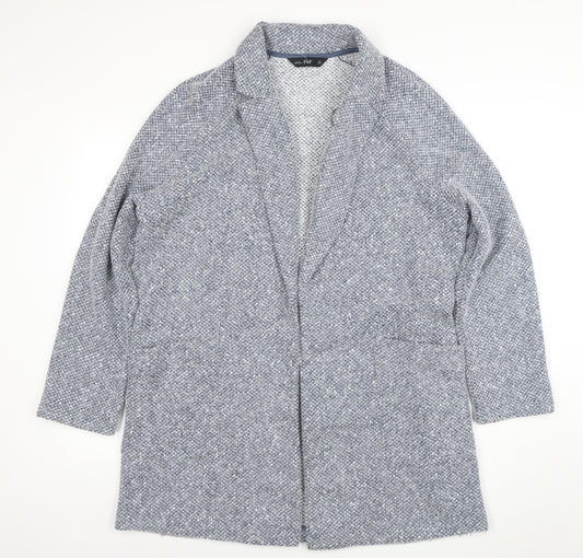 F&F Women’s Grey Tweed Open Front Coatigan Size M Mid-Length