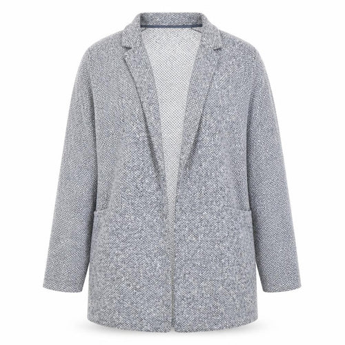 F&F Women’s Grey Tweed Open Front Coatigan Size M Mid-Length
