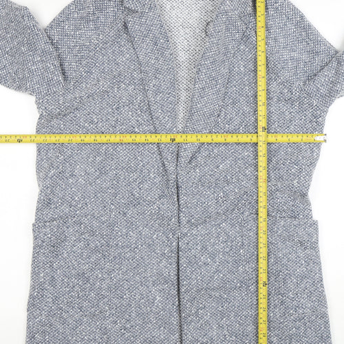 F&F Women’s Grey Tweed Open Front Coatigan Size M Mid-Length