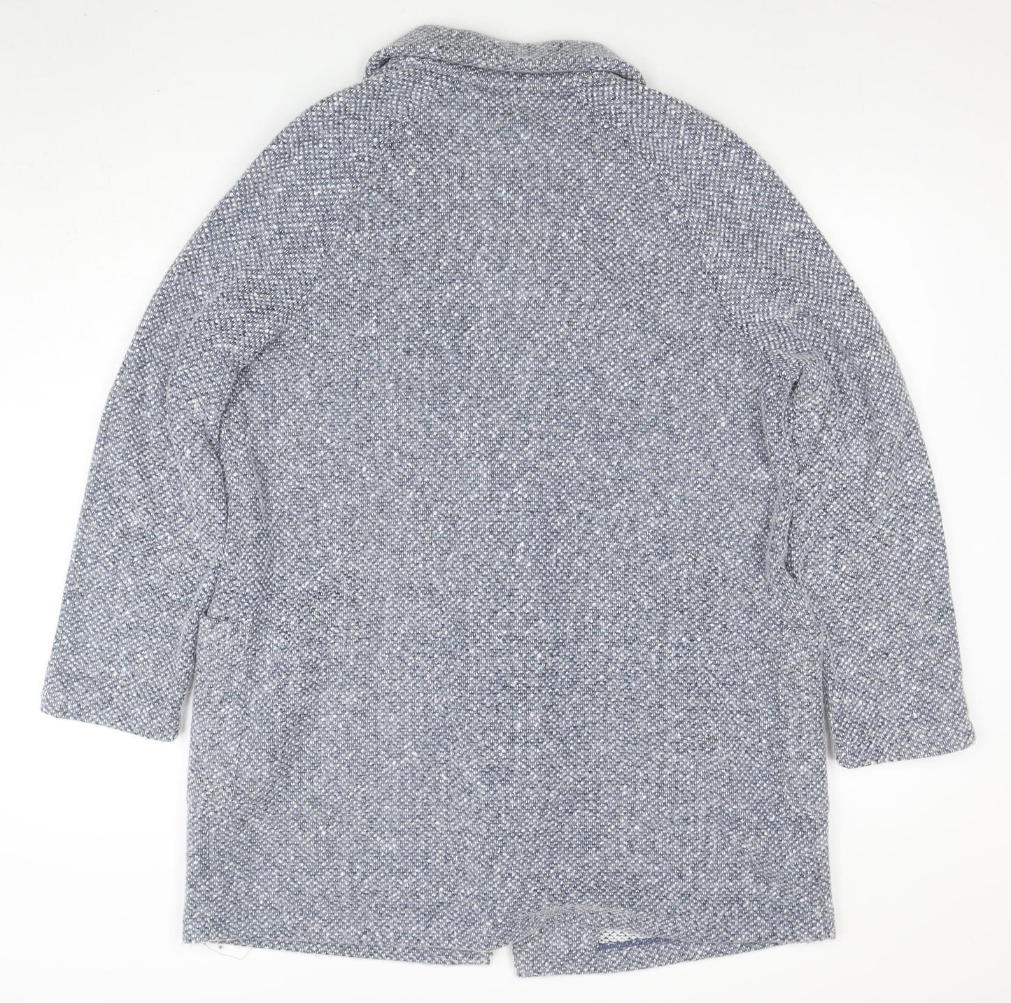 F&F Women’s Grey Tweed Open Front Coatigan Size M Mid-Length