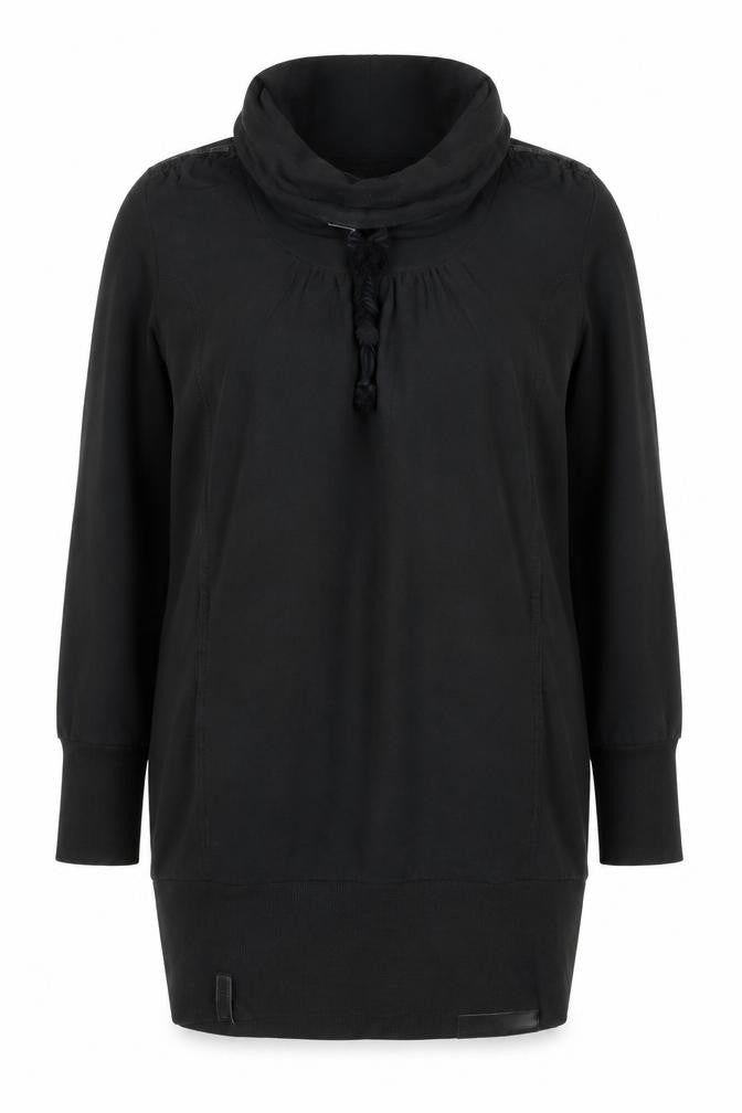 Naketano Women Black L Cowl Neck Long Sleeve Sweater Dress