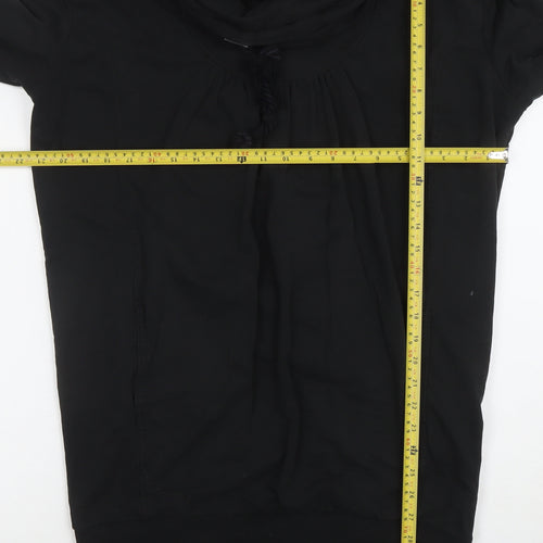 Naketano Women Black L Cowl Neck Long Sleeve Sweater Dress