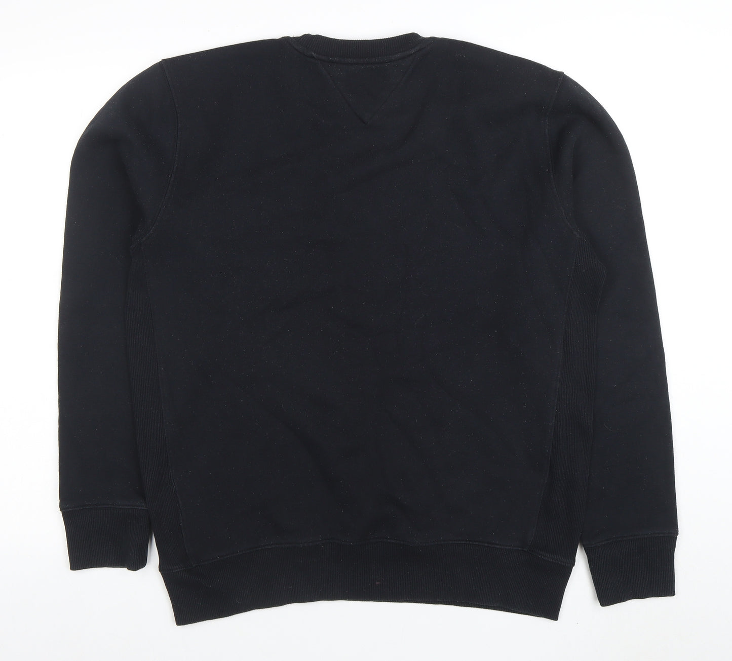 Tommy Jeans Men Black L Crew Neck Cotton Blend Sweatshirt