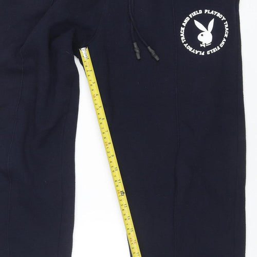 Playboy x Missguided Womens Navy Jogger Sweatpants UK 8