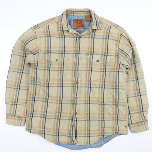 Van Heusen Men's Beige Check Flannel Workwear Shirt Jacket M