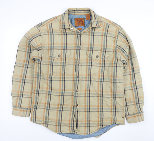 Van Heusen Men's Beige Check Flannel Workwear Shirt Jacket M