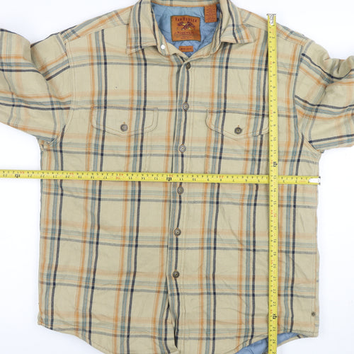 Van Heusen Men's Beige Check Flannel Workwear Shirt Jacket M