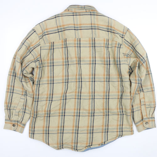Van Heusen Men's Beige Check Flannel Workwear Shirt Jacket M