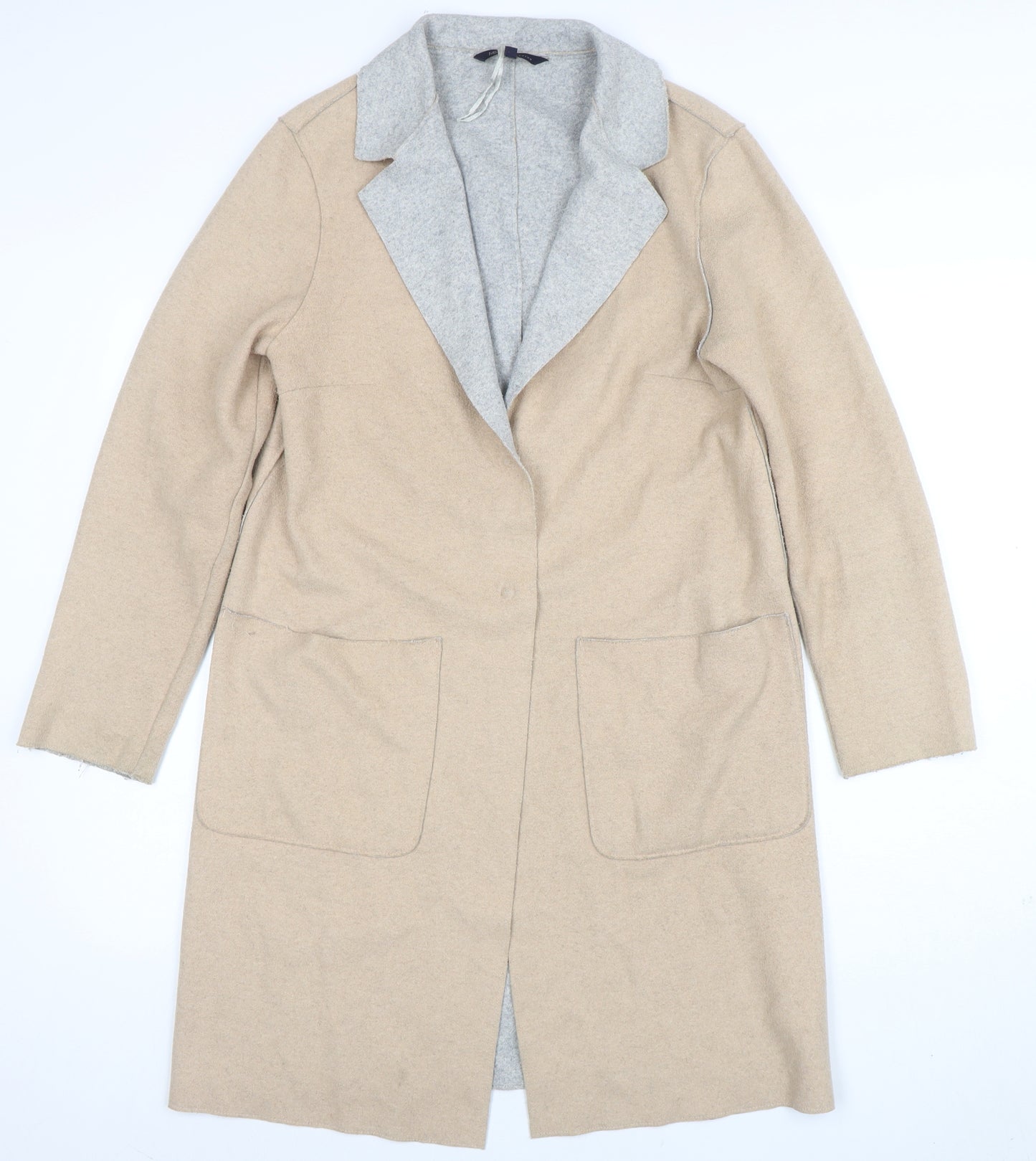 Marks and Spencer Women’s Beige Wool Blend Coatigan Size 8 Long