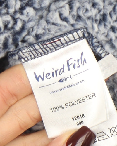 Weird Fish Women's Blue Hooded Pullover Hoodie Size 12 Fleece