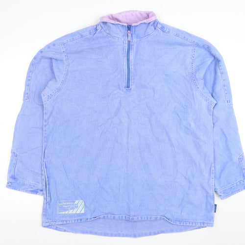 Off The Beaten Track Women Blue XL Pullover 1/2 Zip Sweatshirt