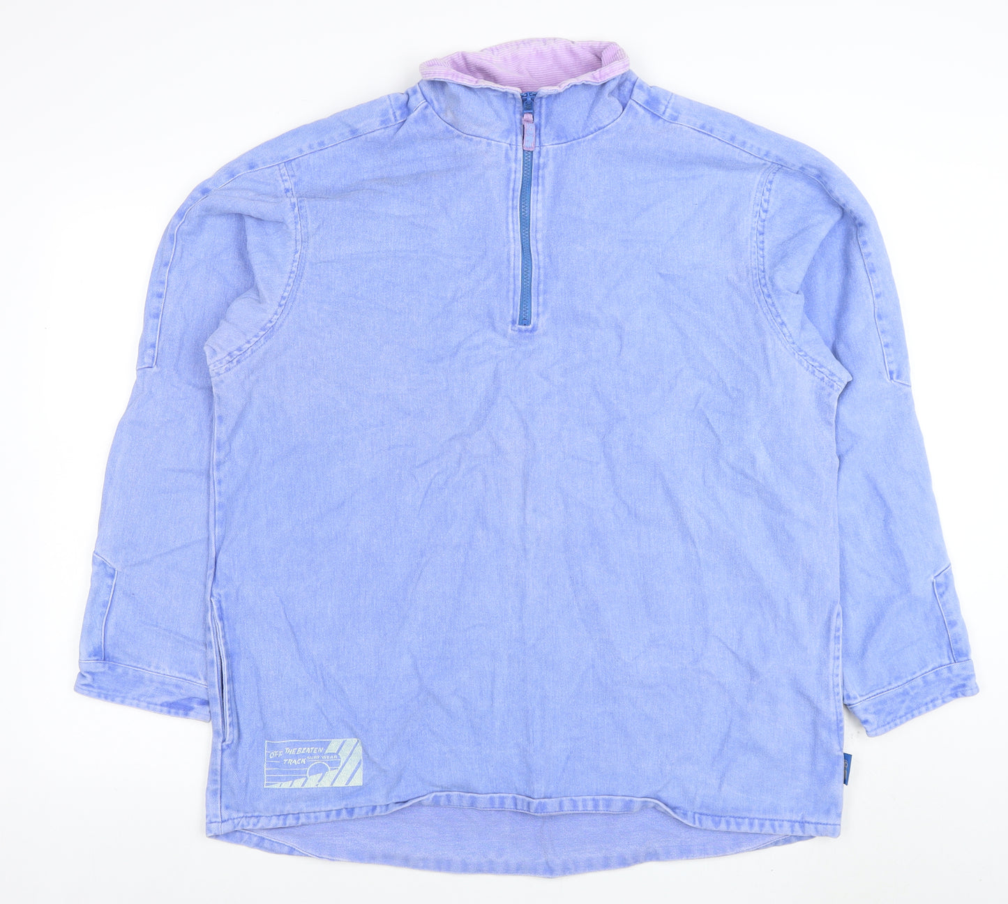 Off The Beaten Track Women Blue XL Pullover 1/2 Zip Sweatshirt