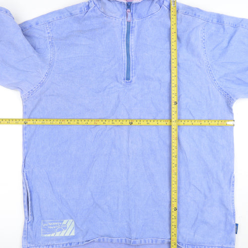 Off The Beaten Track Women Blue XL Pullover 1/2 Zip Sweatshirt