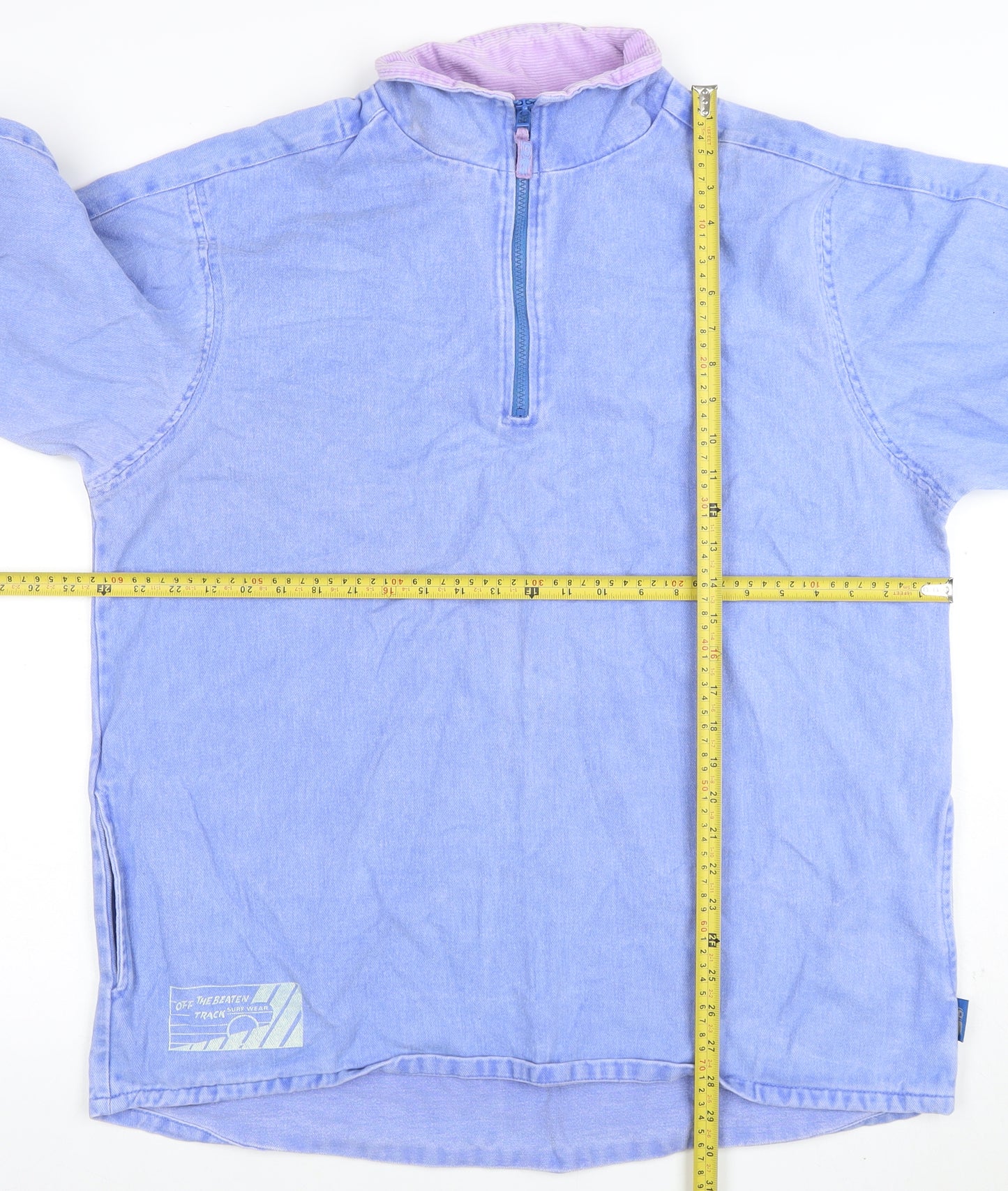 Off The Beaten Track Women Blue XL Pullover 1/2 Zip Sweatshirt