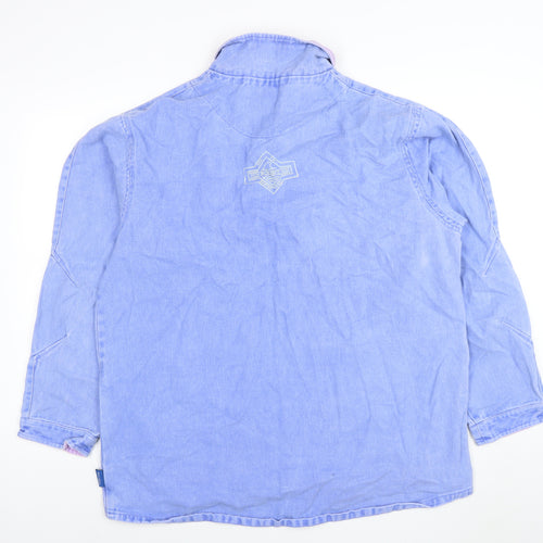 Off The Beaten Track Women Blue XL Pullover 1/2 Zip Sweatshirt