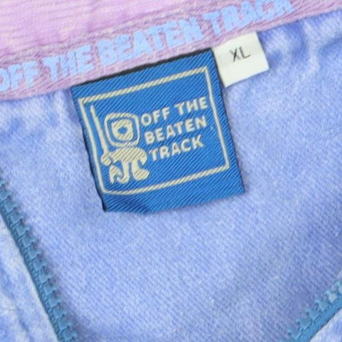 Off The Beaten Track Women Blue XL Pullover 1/2 Zip Sweatshirt