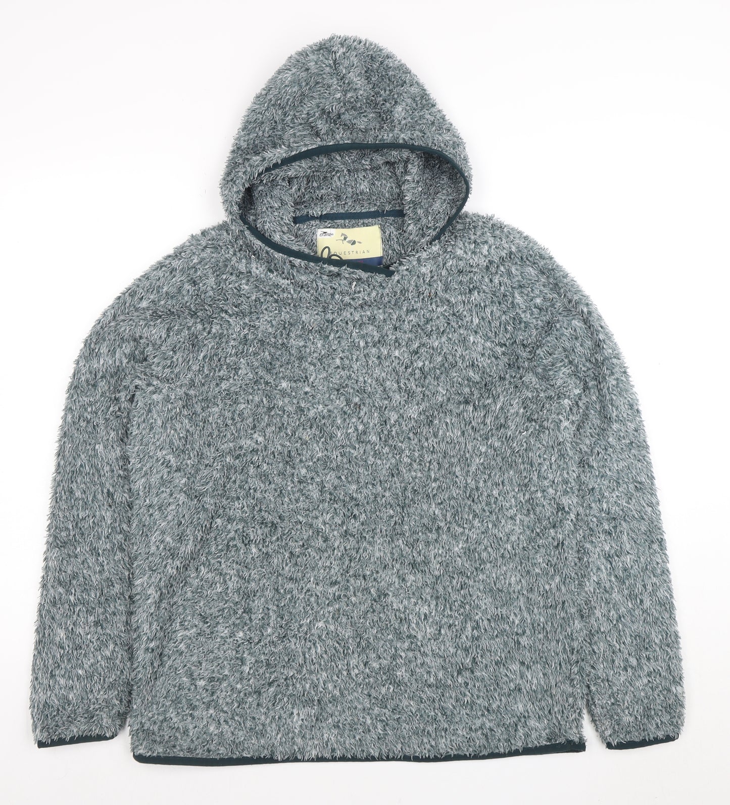 Crane Equestrian Grey Hooded Pullover Women's Medium Fleece Hoodie