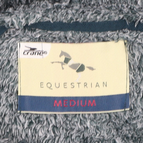 Crane Equestrian Grey Hooded Pullover Women's Medium Fleece Hoodie