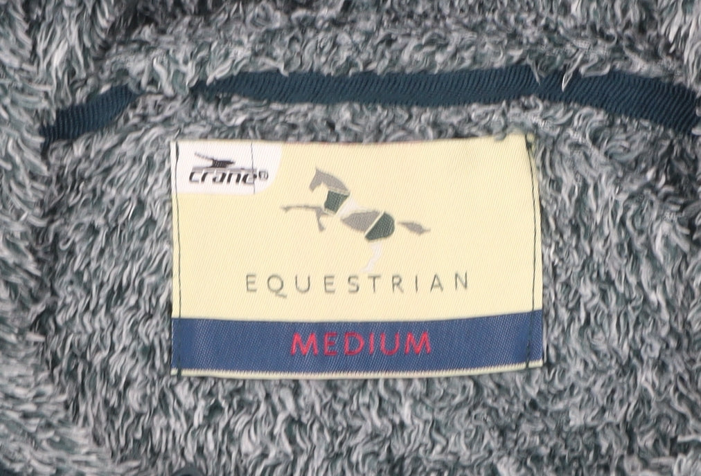 Crane Equestrian Grey Hooded Pullover Women's Medium Fleece Hoodie