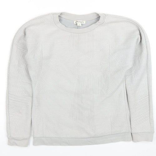 Ninmeen Seventyseven Paris Women Grey XS Crew Neck Textured Sweatshirt