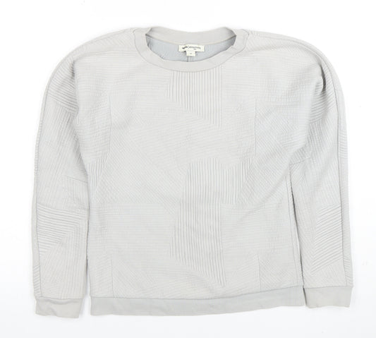 Ninmeen Seventyseven Paris Women Grey XS Crew Neck Textured Sweatshirt