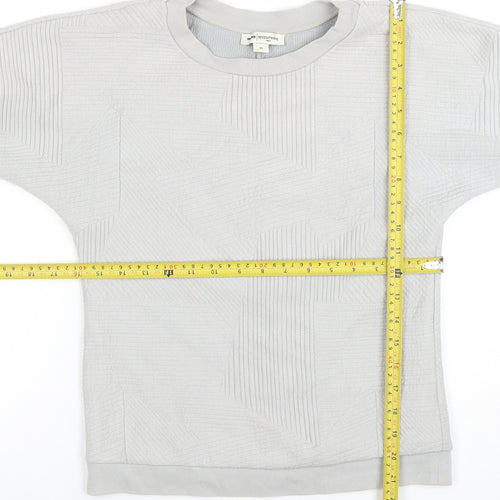 Ninmeen Seventyseven Paris Women Grey XS Crew Neck Textured Sweatshirt