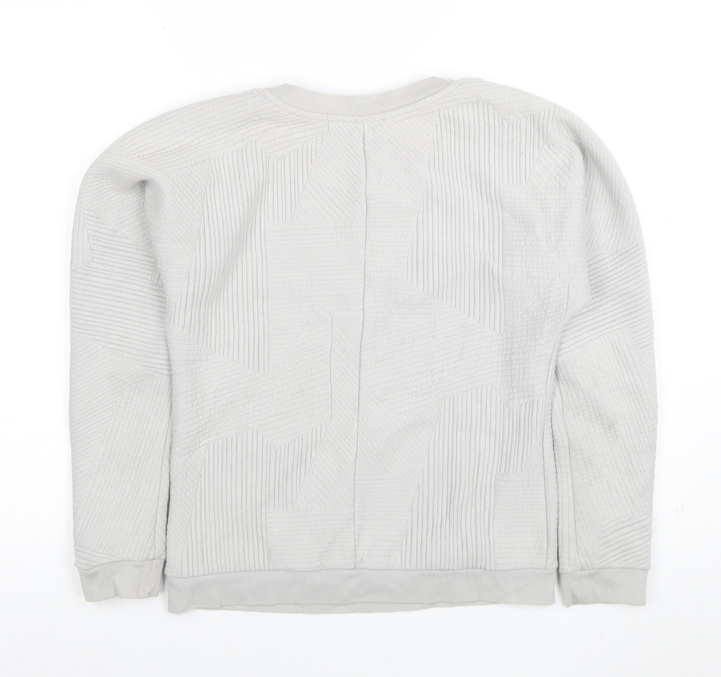 Ninmeen Seventyseven Paris Women Grey XS Crew Neck Textured Sweatshirt