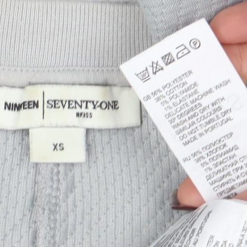 Ninmeen Seventyseven Paris Women Grey XS Crew Neck Textured Sweatshirt