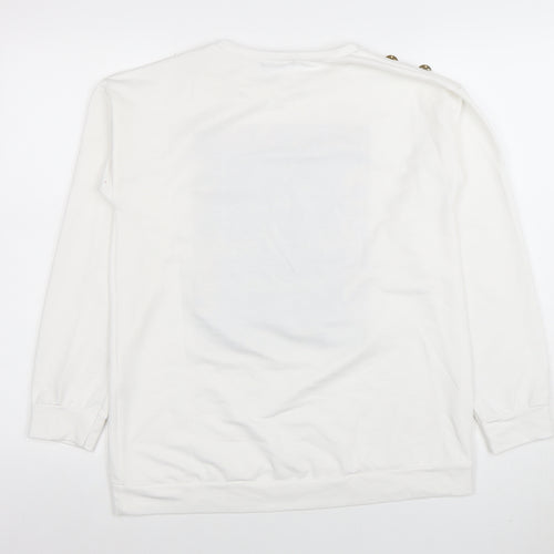 Select Women’s White Long Sleeve Camouflage Print City T-Shirt M