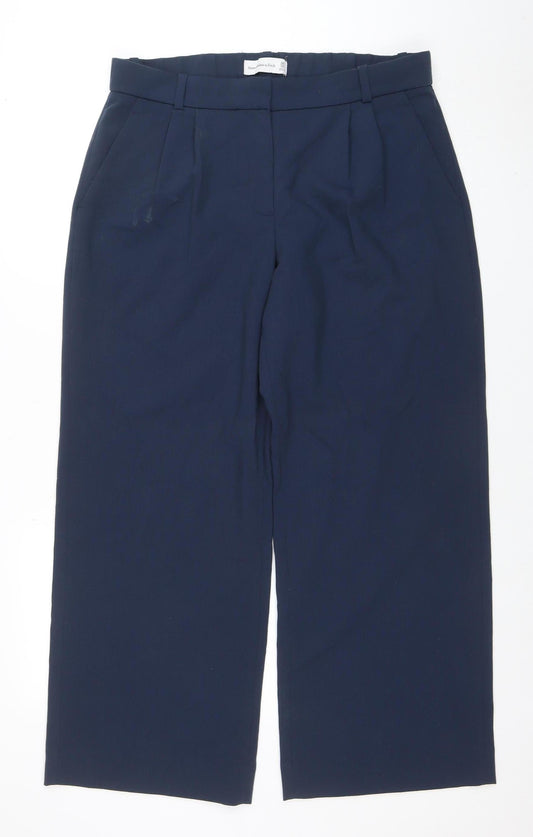 Abercrombie & Fitch Womens Navy Blue Size 10 Wide-Leg Trousers