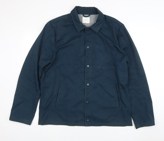 Skovde Men's Blue Basic Jacket Large Polyester Cotton Casual