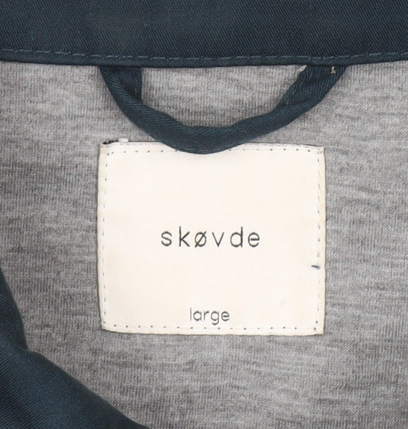 Skovde Men's Blue Basic Jacket Large Polyester Cotton Casual