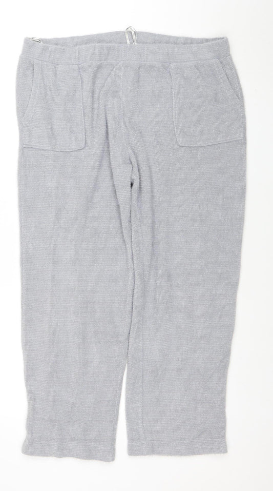 Marks and Spencer Women Silver Grey Knit Jogger Trousers Size L