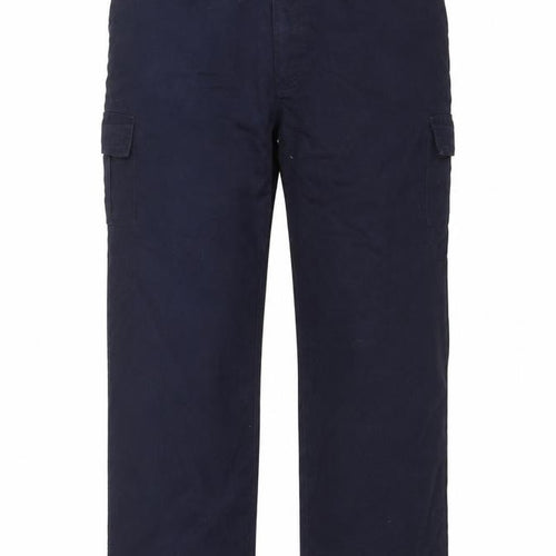 Portwest Men's Blue Cargo Workwear Trousers 54W 31L Polyester Cotton